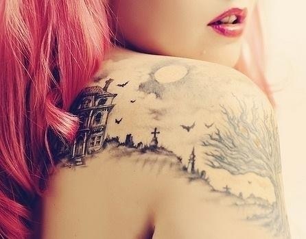 Halloween shoulder tattoo