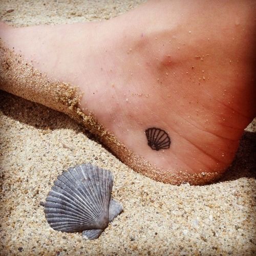 Shell heel tattoo