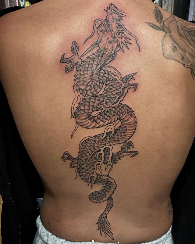 dragon spine tattoo