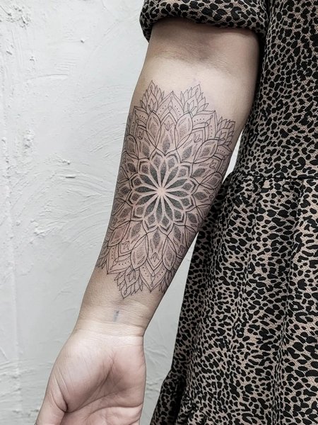 Forearm Mandala Tattoo