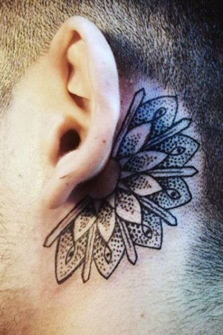 Mandala Ear Tattoo