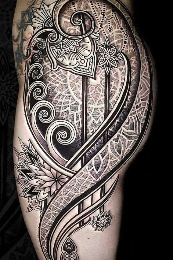 Mandala Hip Tattoo