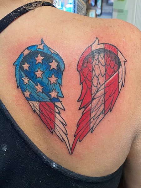 American Flag Heart Tattoo