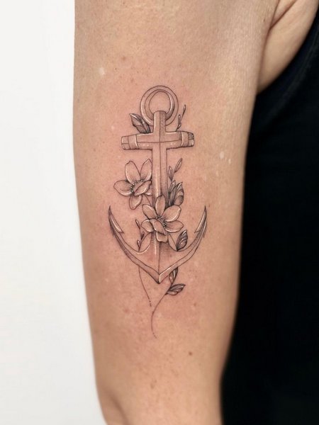 Anchor Cross Tattoo