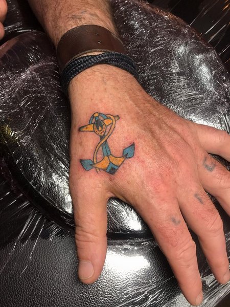 Anchor Hand Tattoo
