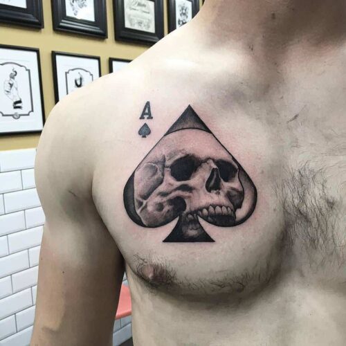 Chest Ace Of Spades Tattoo