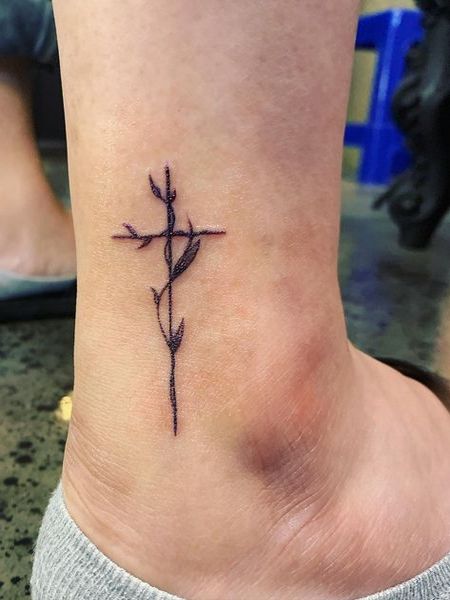 Cross Ankle Tattoo
