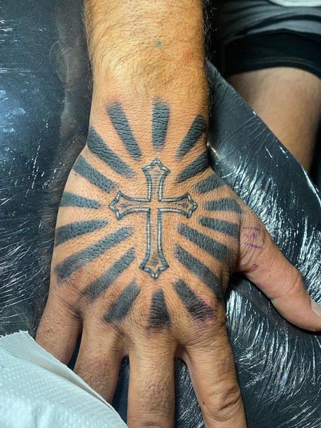 Cross Hand Tattoo