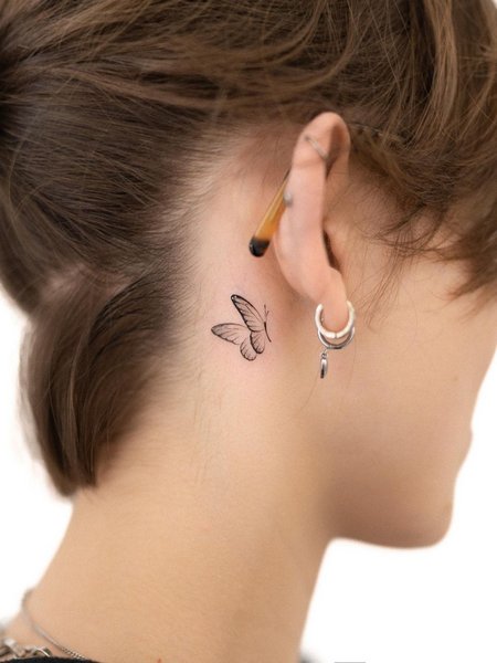 Cute Tattoo Behind The Ear