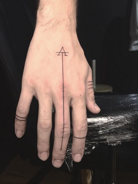 Fine Line Hand Tattoo