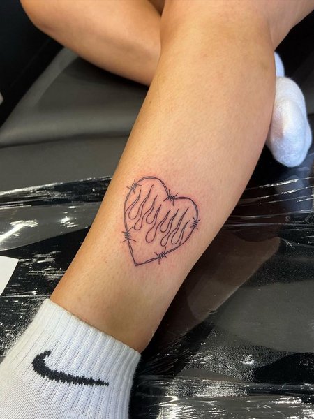 Flame Heart Tattoo