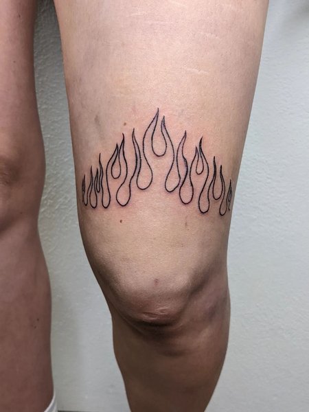 Flame Leg Tattoo