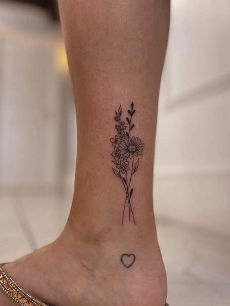 Floral Ankle Tattoo