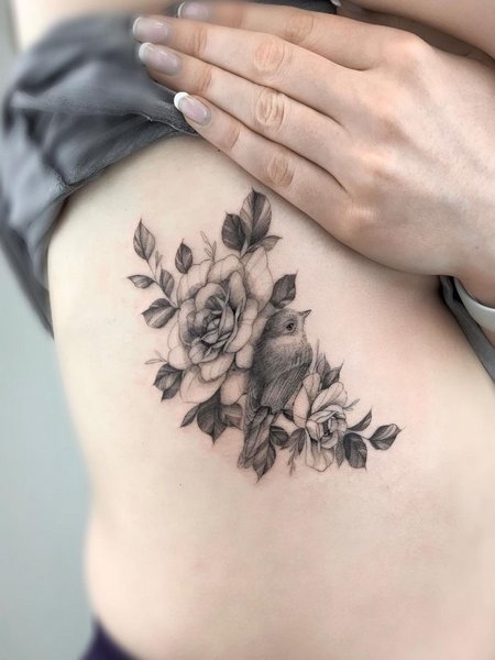 Flower Rib Tattoo