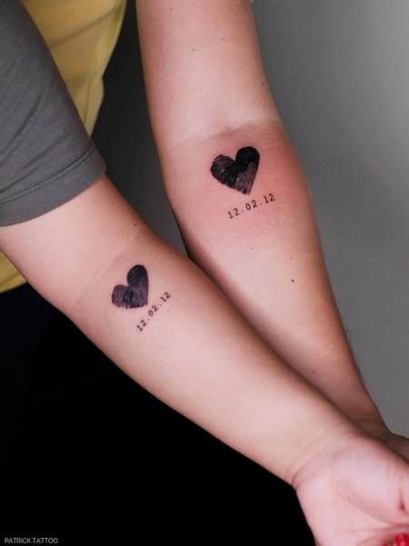 Matching Couple Fingerprint Tattoo