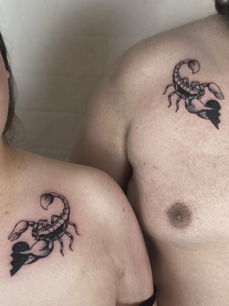 Matching Couple Scorpion Tattoo