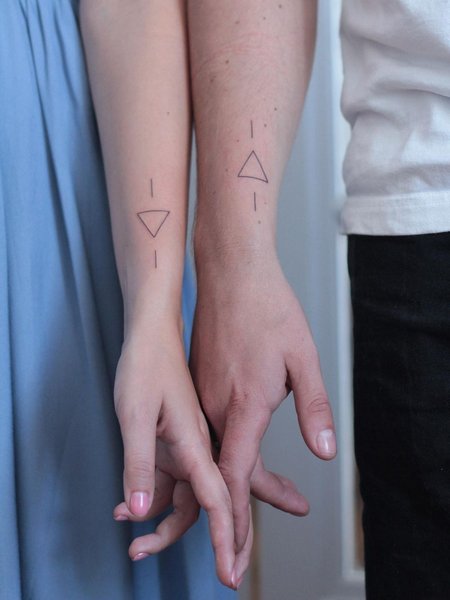 Matching Couple Triangle Tattoo