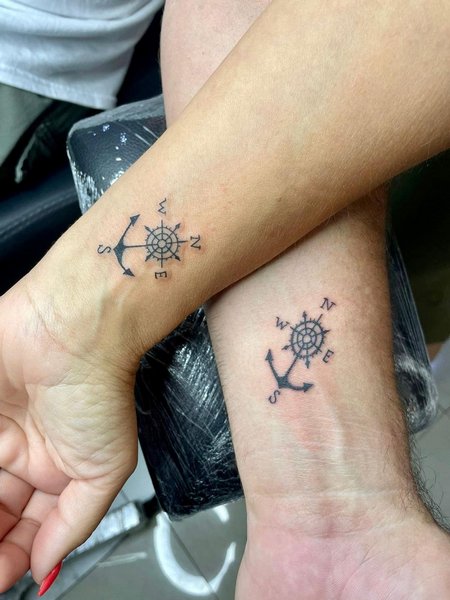 Matching Couple Wrist Tattoo