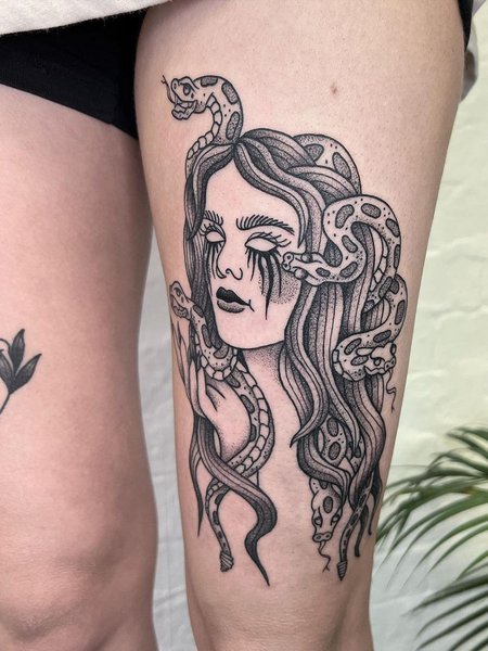 Medusa Leg Tattoo