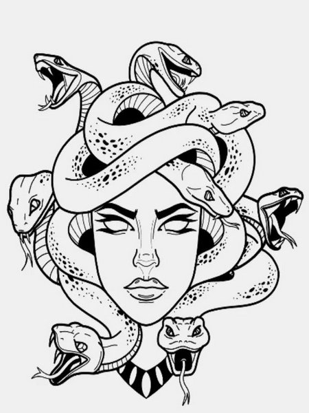 Medusa Tattoo Stencil