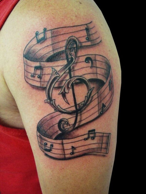 Music Shoulder Tattoo