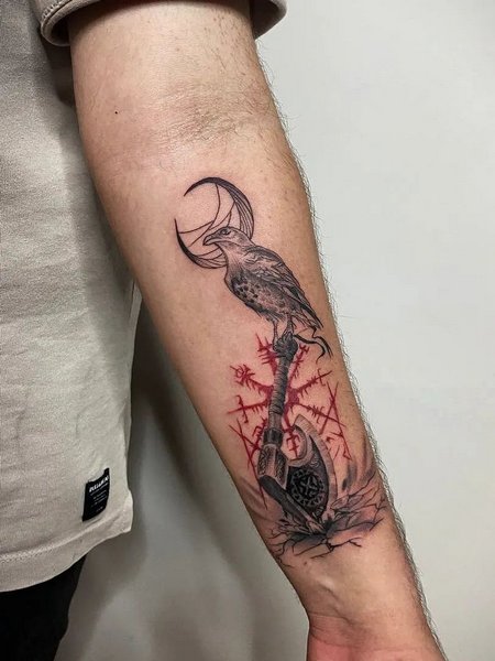 Norse Crow Tattoo
