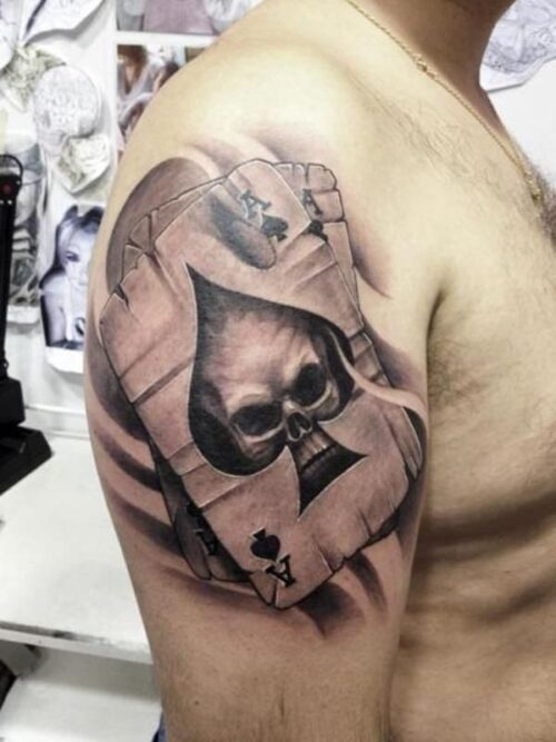 Shoulder Ace Of Spades Tattoos