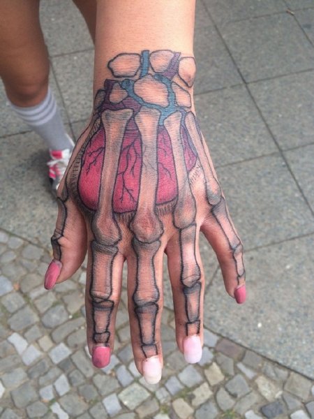 Skeleton Hand Tattoo ideas for Women