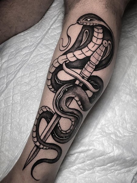 Snake Leg Tattoo