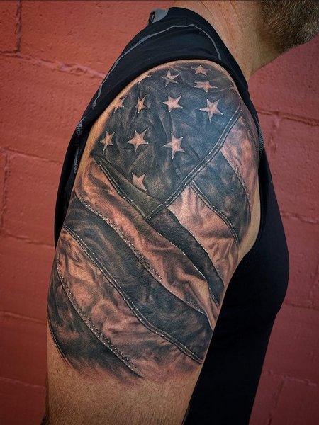Traditional American Flag Tattoo