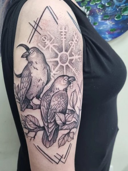 Viking Crow Tattoo For Women