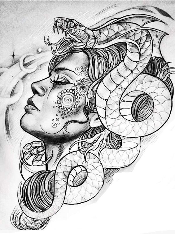 medusa tattoo stencil