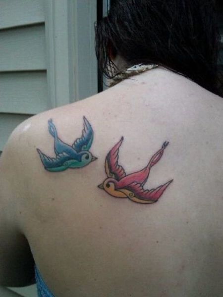 Back Swallow Tattoo
