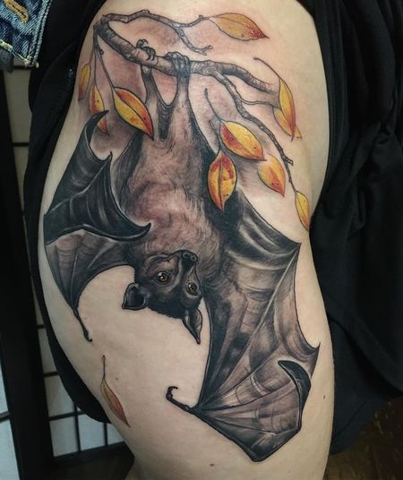 Bat Thigh Tattoos