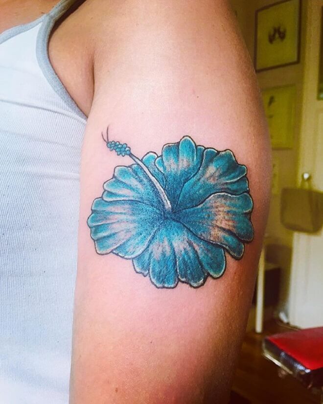 Blue Hibiscus Tattoo