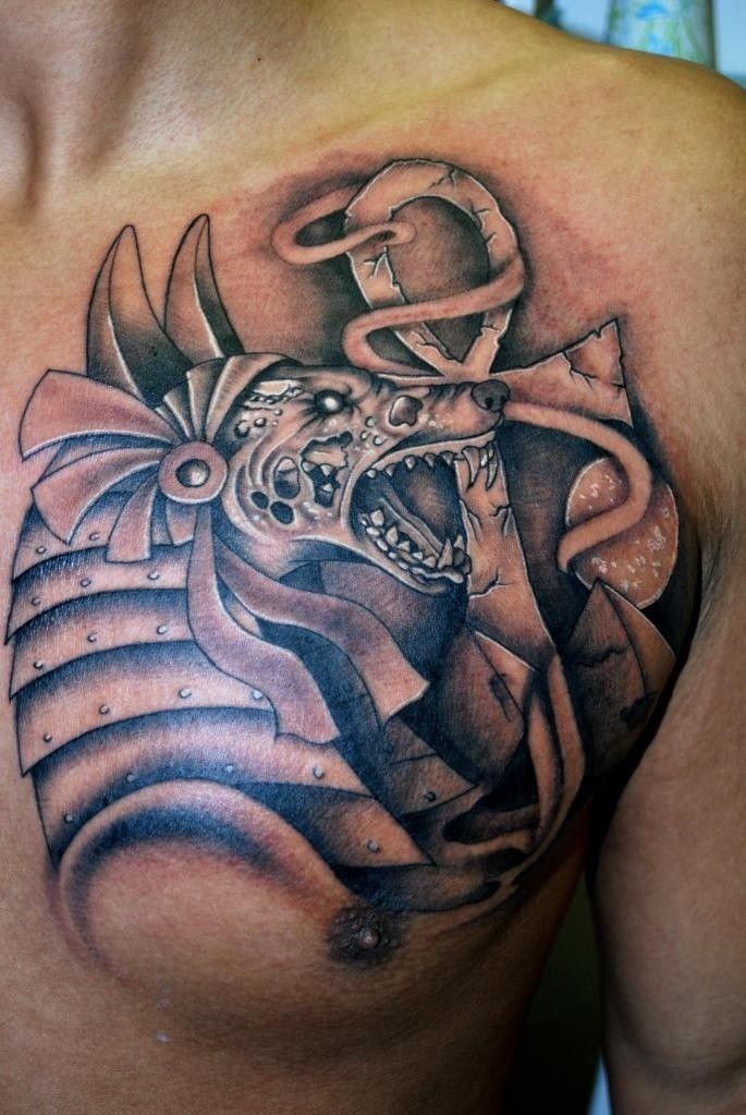 Chest Anubis Tattoo