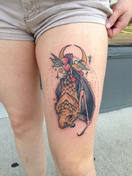 Colorful Bat Tattoos