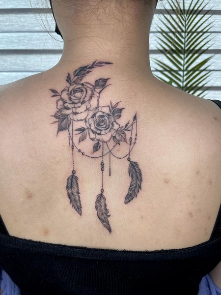 Dreamcatcher Rose Tattoo