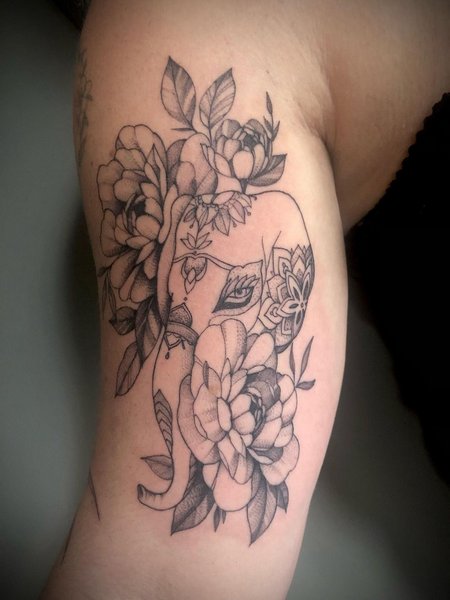 Elephant Bicep Tattoo