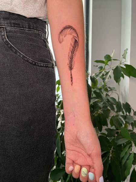 Feather Tattoo On Arm