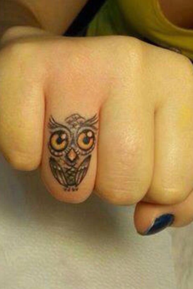 Finger Owl Tattoo