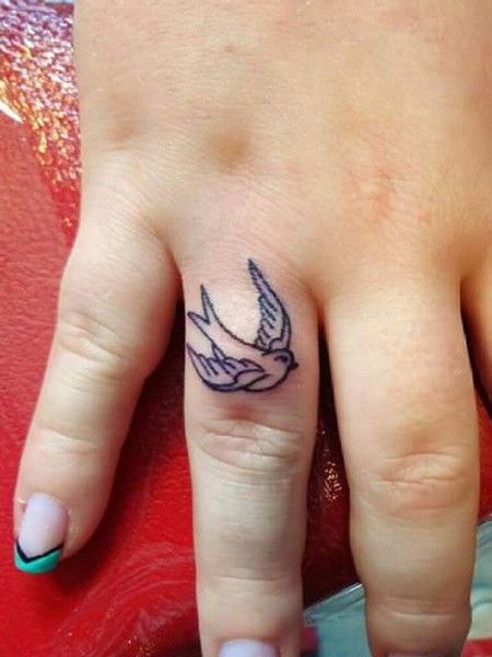 Finger Swallow Tattoo
