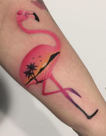 Flamingo Forearm Tattoos