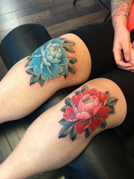 Floral Knee Tattoo