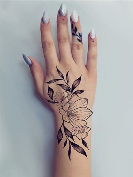 Flower Hand Tattoos For Women