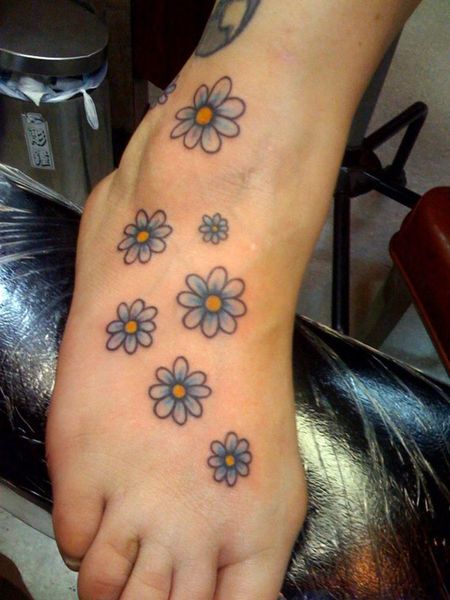 Foot Daisy Tattoo