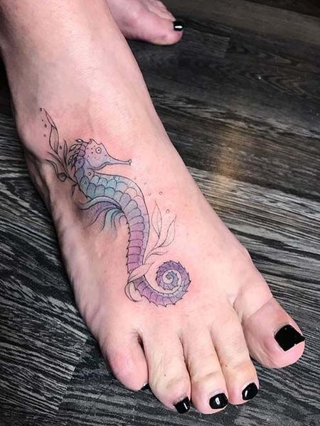 Foot Seahorse Tattoo