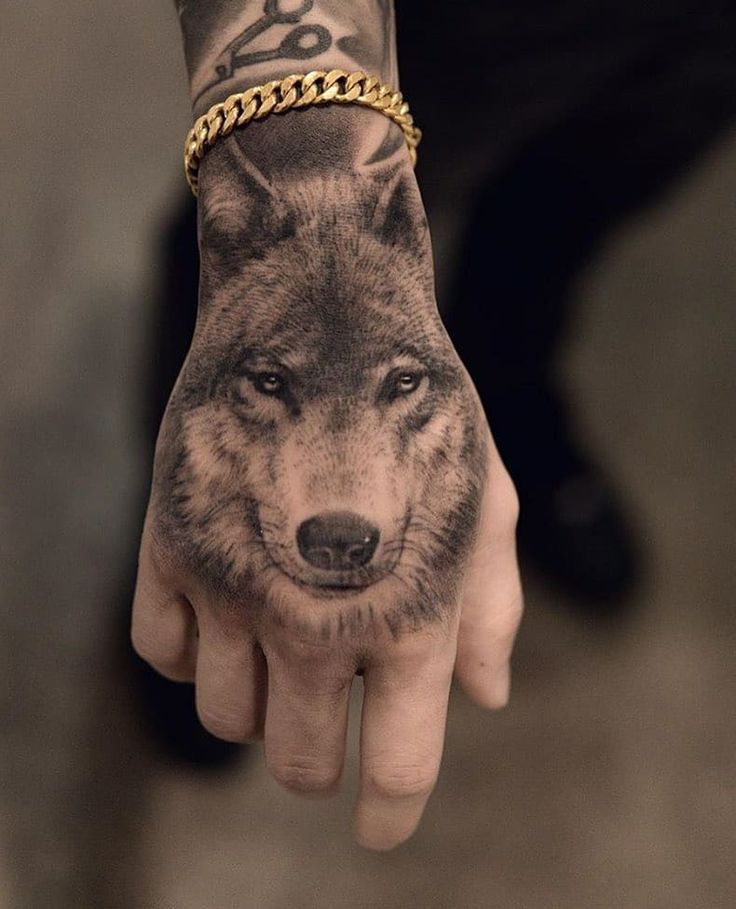 Hand Wolf Tattoo