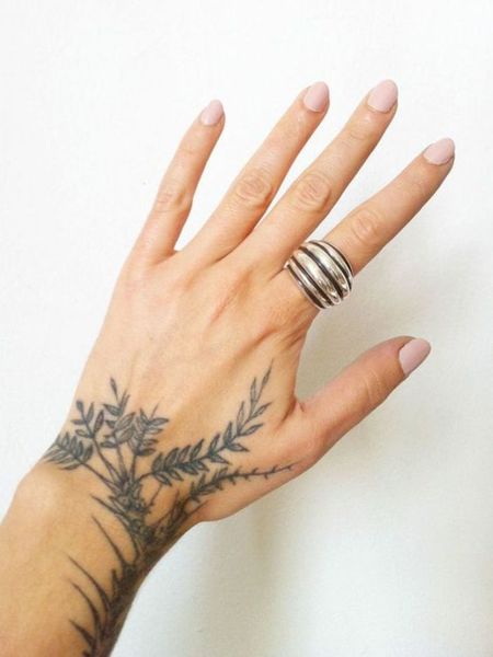 Leaf Hand Tattoos For Women