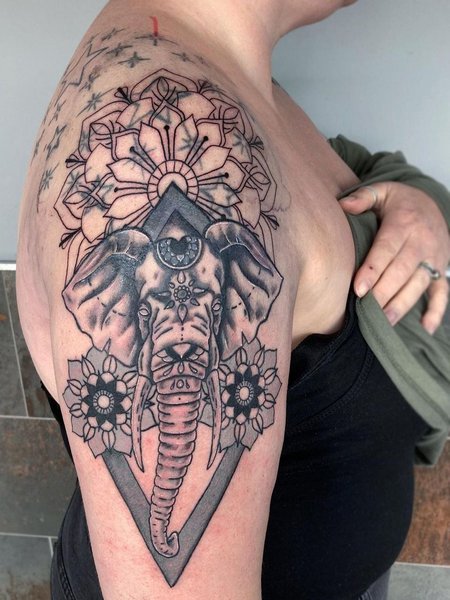 Mandala Elephant Tattoo